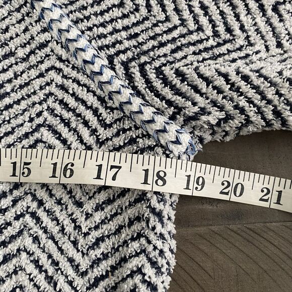Anthropologie Saturday Sunday Fuzzy Pullover XXS Navy Blue White Chevron - Picture 11 of 15